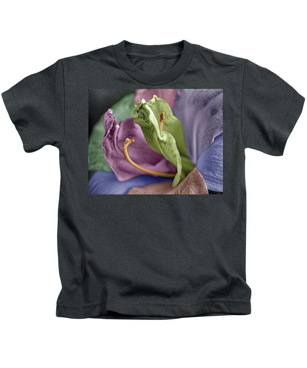 Lily Kids T-Shirt featuring the photograph Colored LIly 3 by M Kathleen Warren