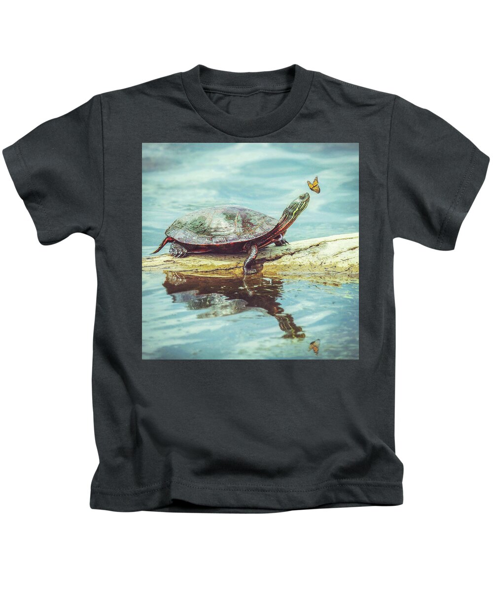 Turtle Kids T-Shirt featuring the photograph Come Out Of Your Shell by Carrie Ann Grippo-Pike