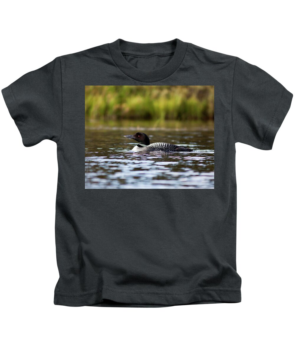 Lake Kids T-Shirt featuring the photograph Common Loon by John Rowe
