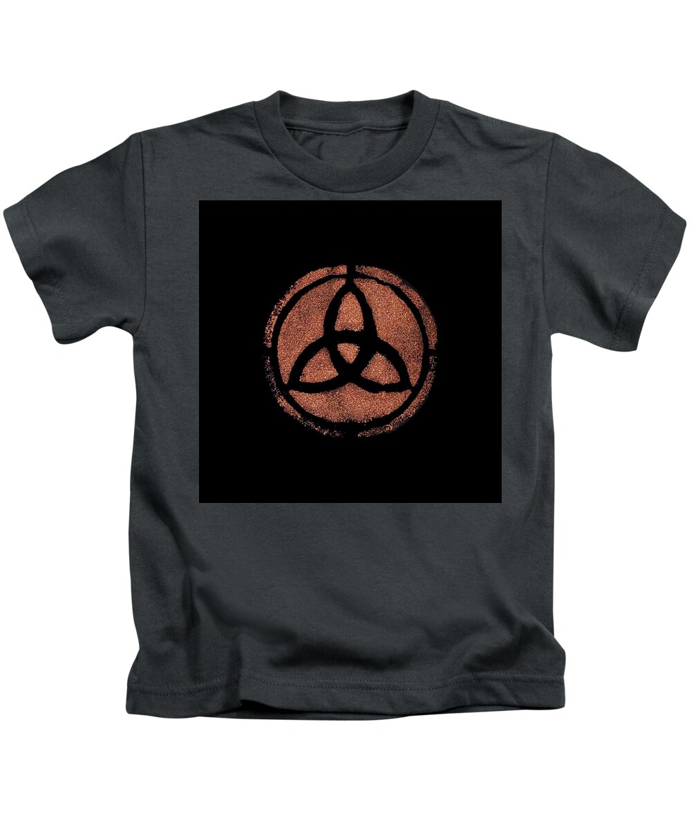 Copper Kids T-Shirt featuring the painting Copper Triquetra by Vicki Noble