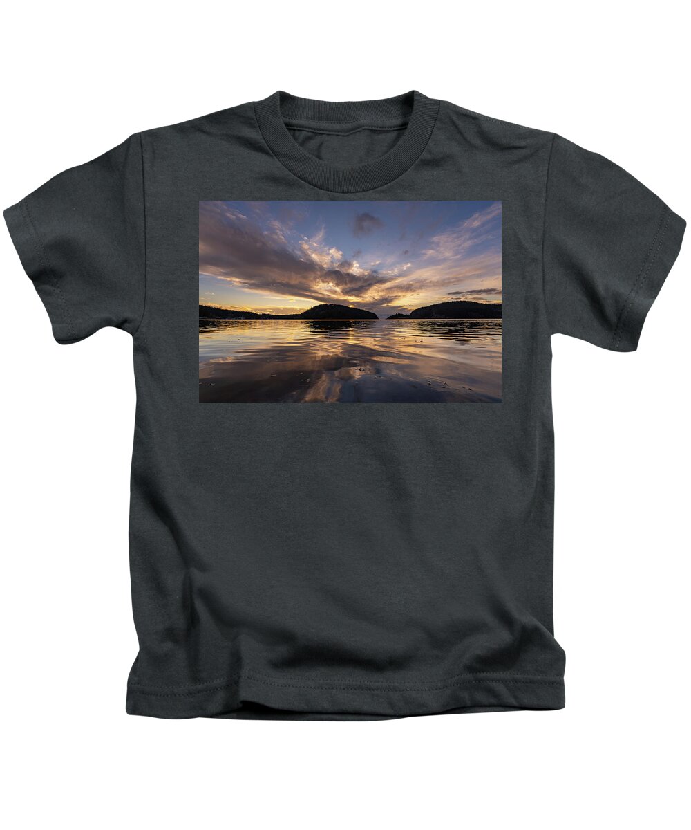 Sunset Kids T-Shirt featuring the photograph Cornet Bay Sunset by Gary Skiff