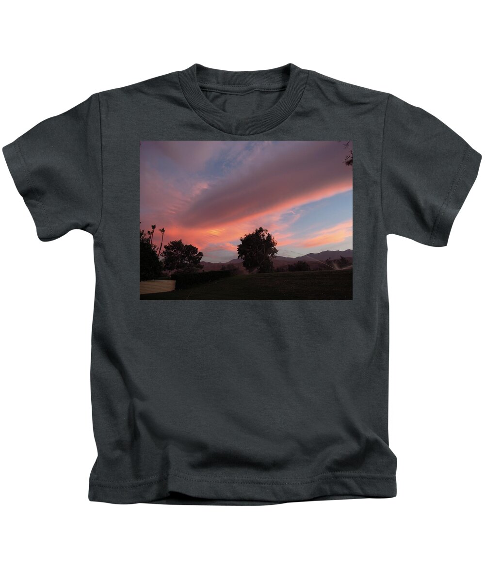 Landscape Kids T-Shirt featuring the photograph Cotton Candy Sky V by Leslie Porter