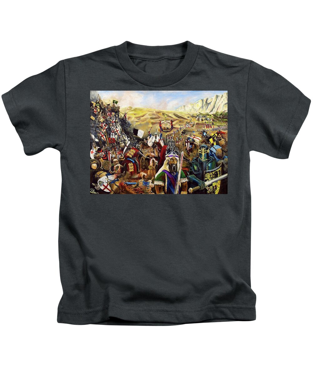 Crusades.knights Templar Kids T-Shirt featuring the painting Crusades by John Palliser