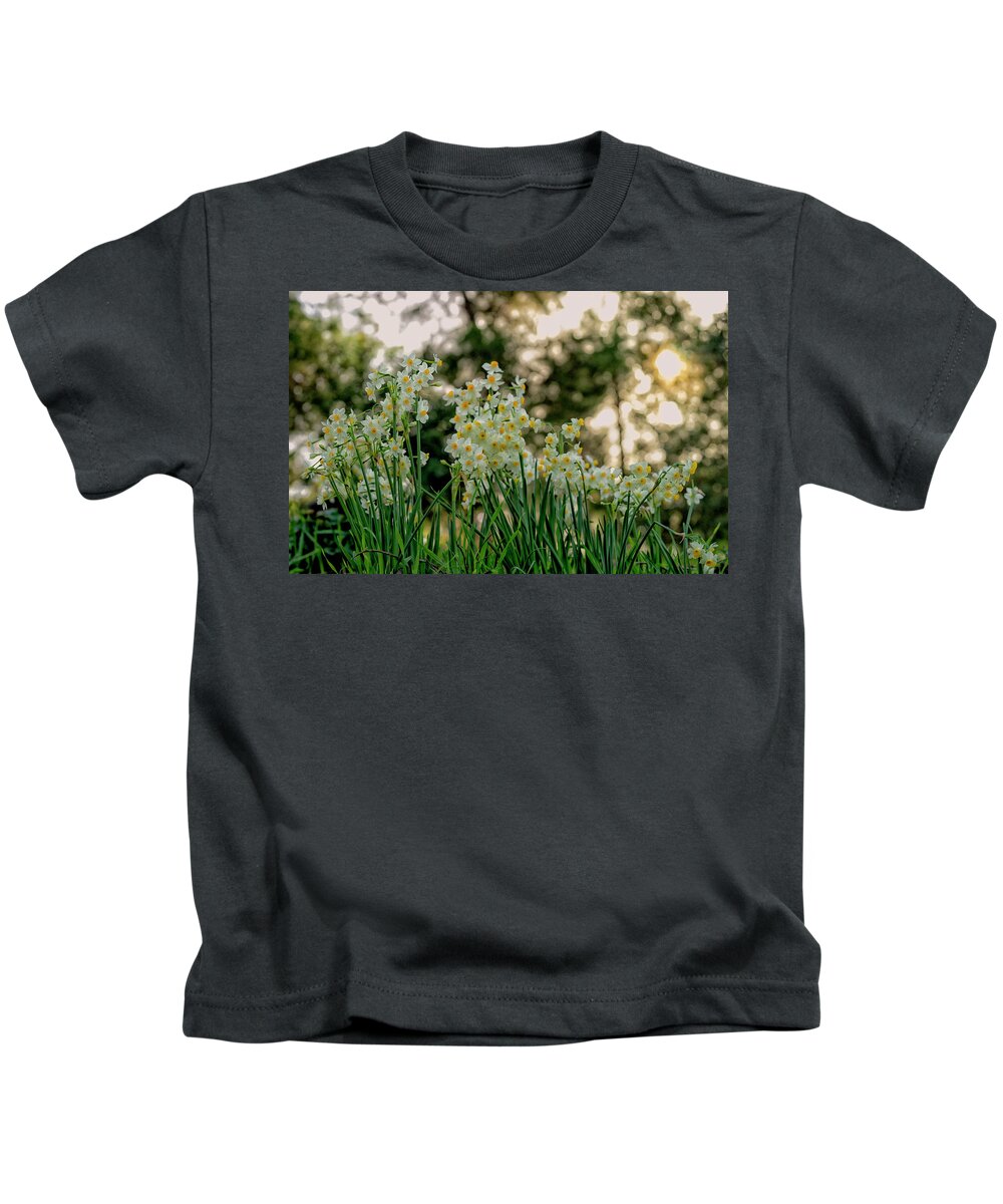 Flowers Kids T-Shirt featuring the photograph Daffodils Blossom by Uri Baruch