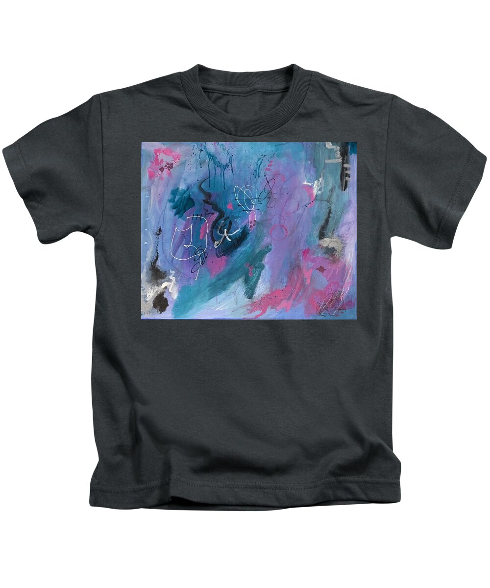 Abstract Kids T-Shirt featuring the painting Dance by Laura Jaffe