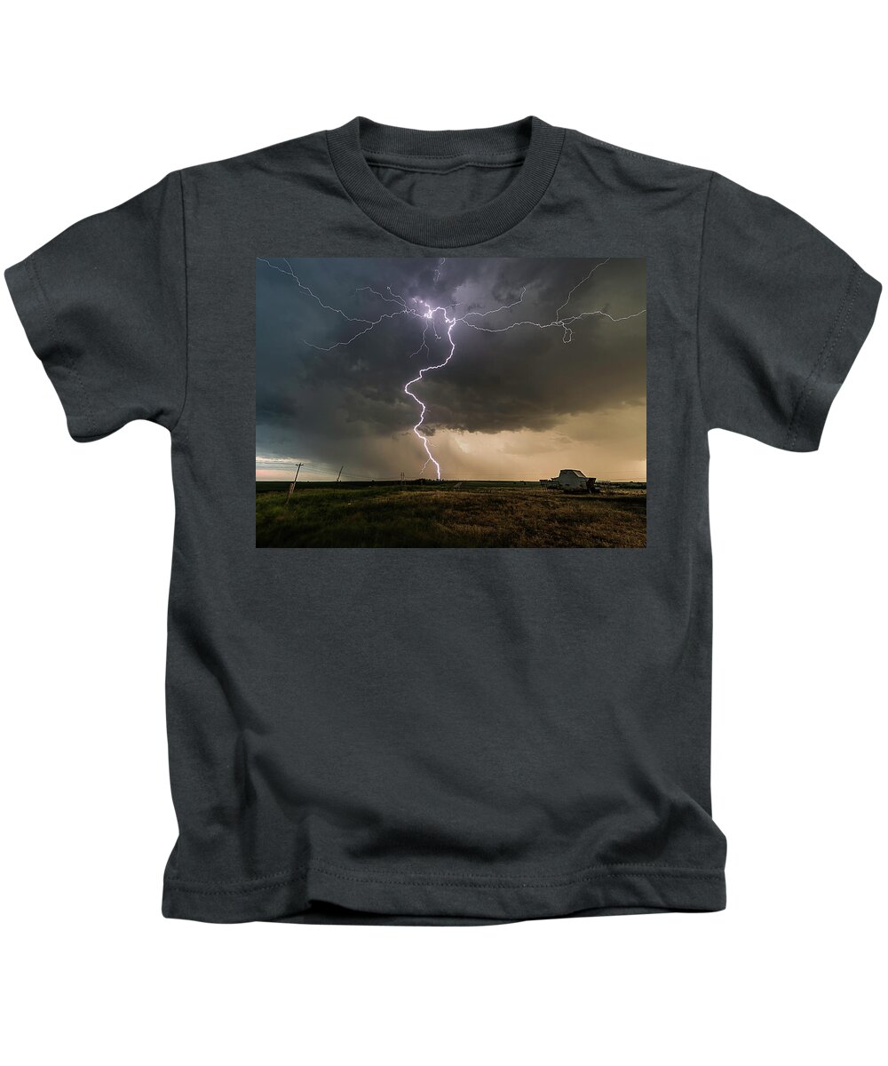 Lightning Kids T-Shirt featuring the photograph Dancing Bolt by Marcus Hustedde