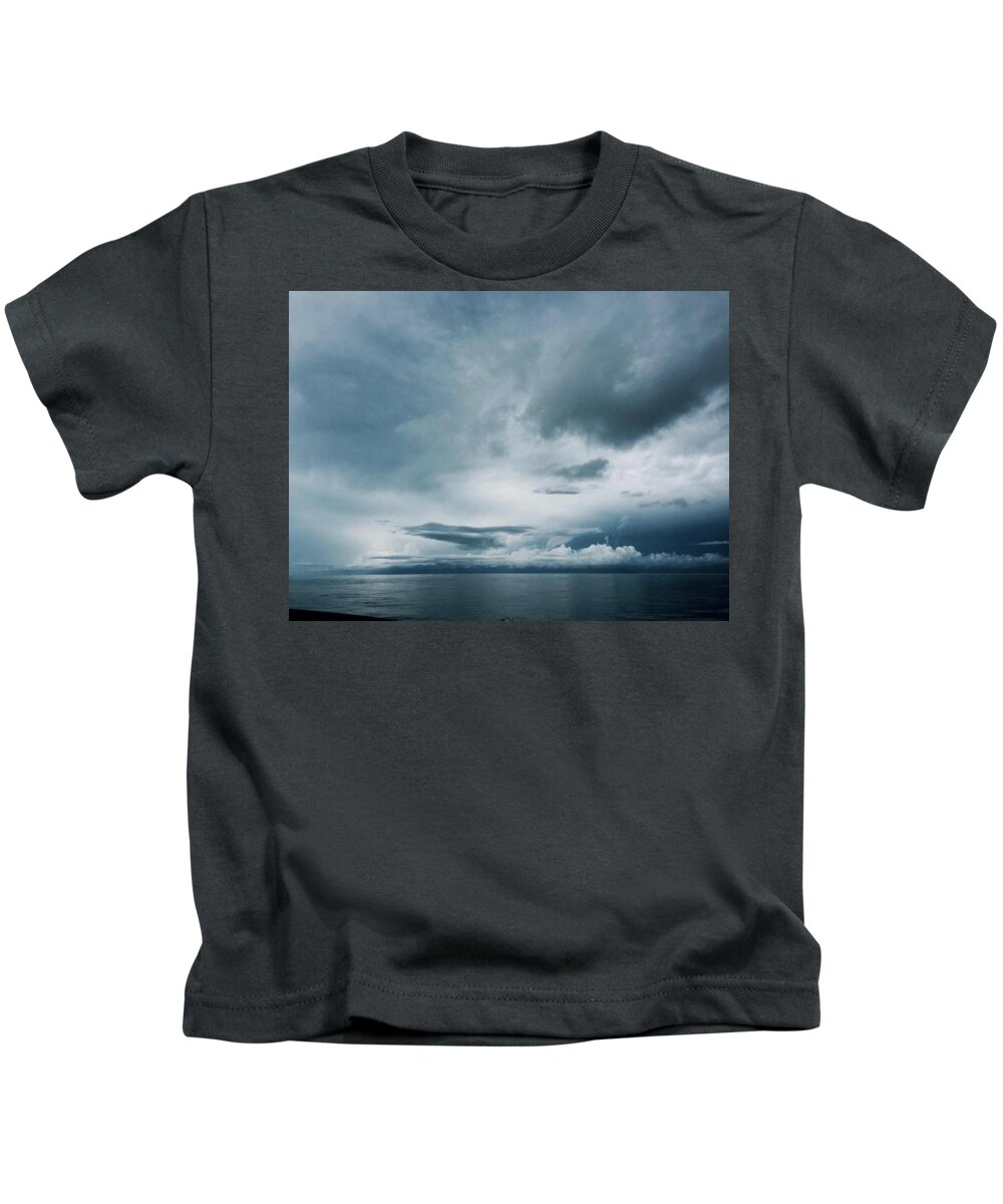 Dark Sea Kids T-Shirt featuring the photograph Dark Sea by Bettina X