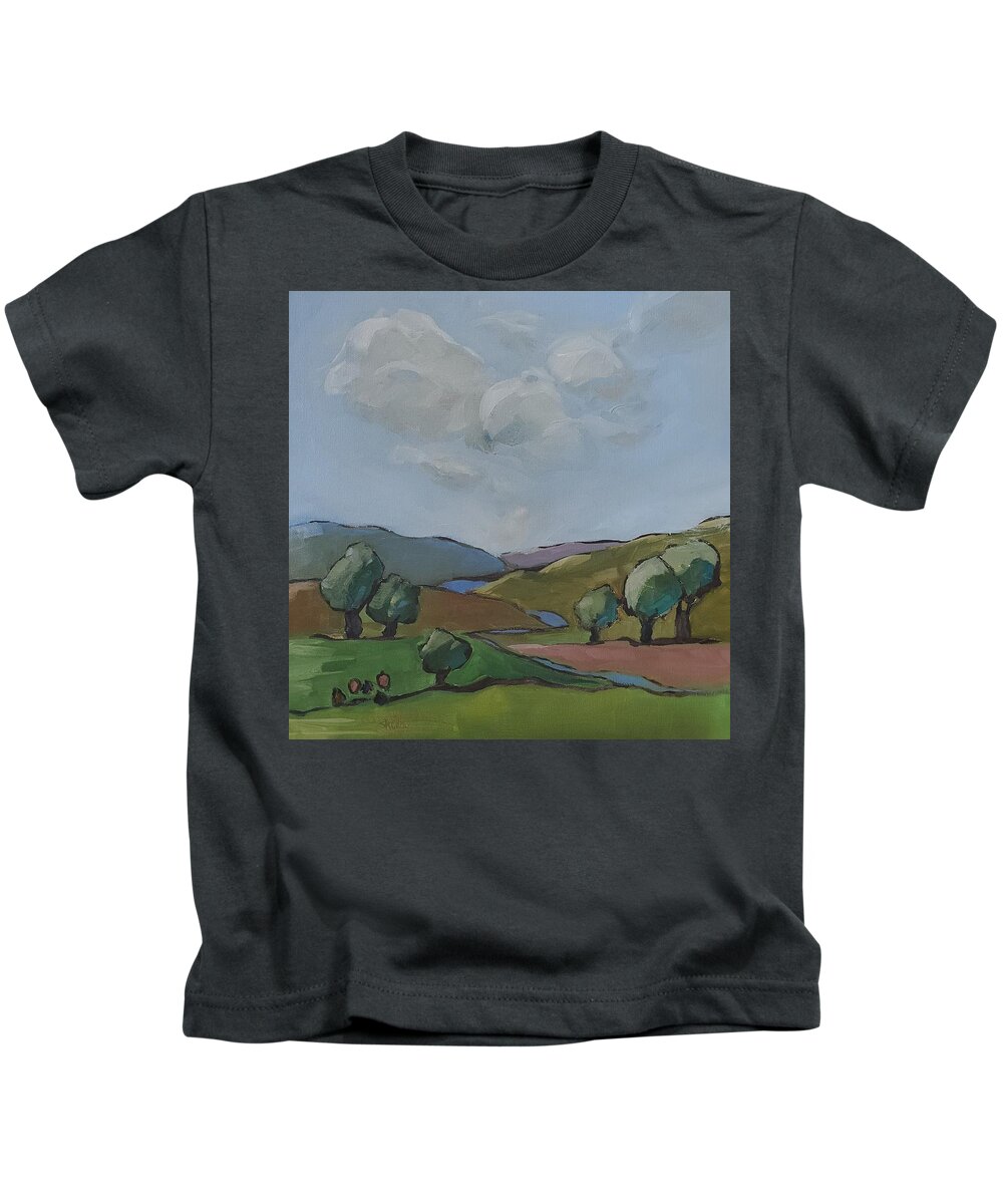 Landscape Kids T-Shirt featuring the painting Daydreaming by Sheila Romard