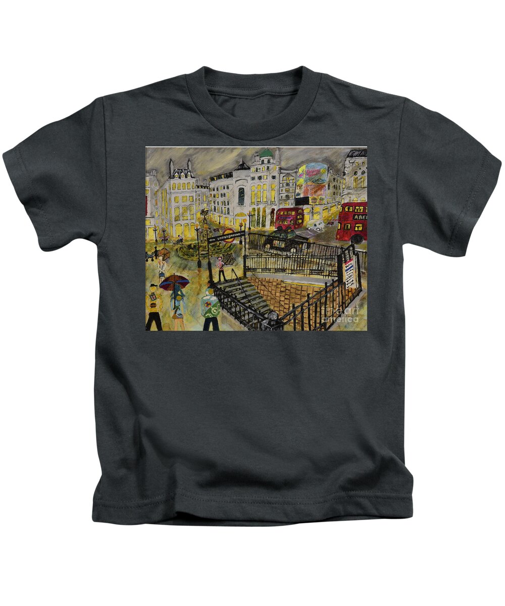 Contemporary Kids T-Shirt featuring the painting Desires in a Piccadilly by David Westwood