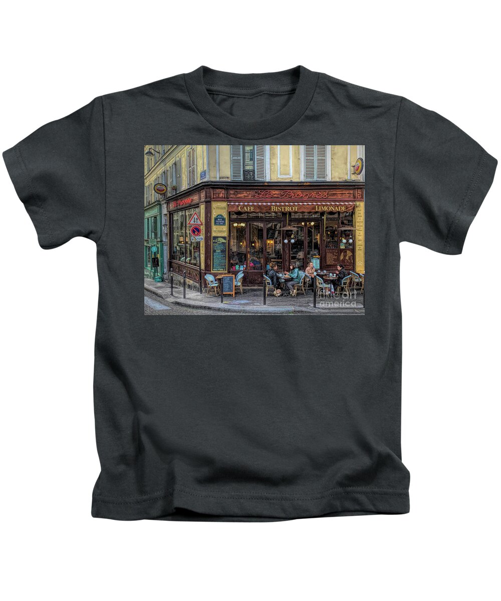 Paris Kids T-Shirt featuring the photograph Dinning in Paris by Jim Hatch