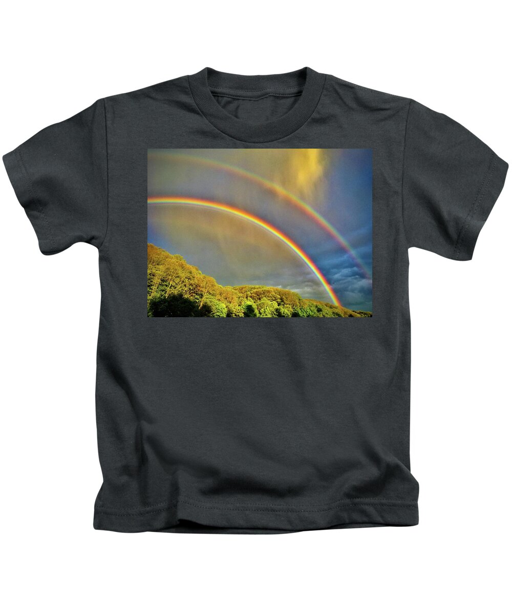 Rainbow Kids T-Shirt featuring the photograph Double Luck by Richard Cummings