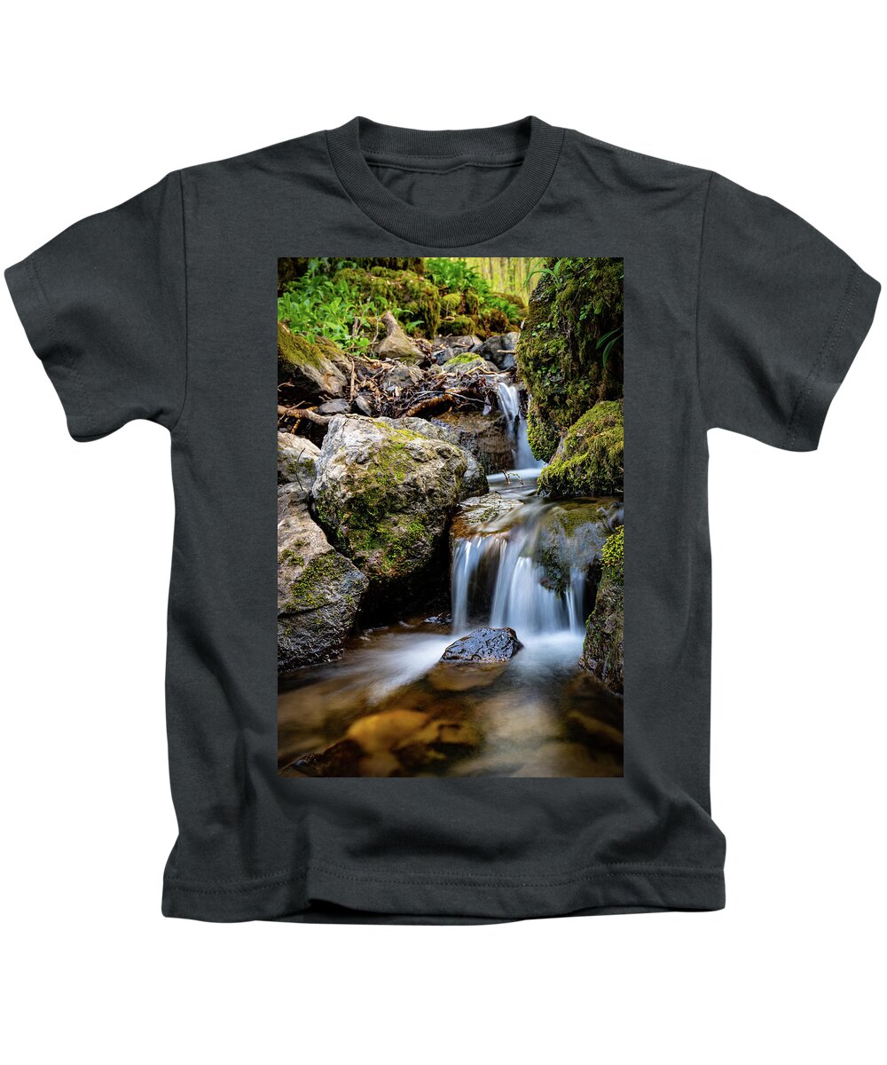 Stream Kids T-Shirt featuring the photograph Down from the mountain by Gavin Lewis