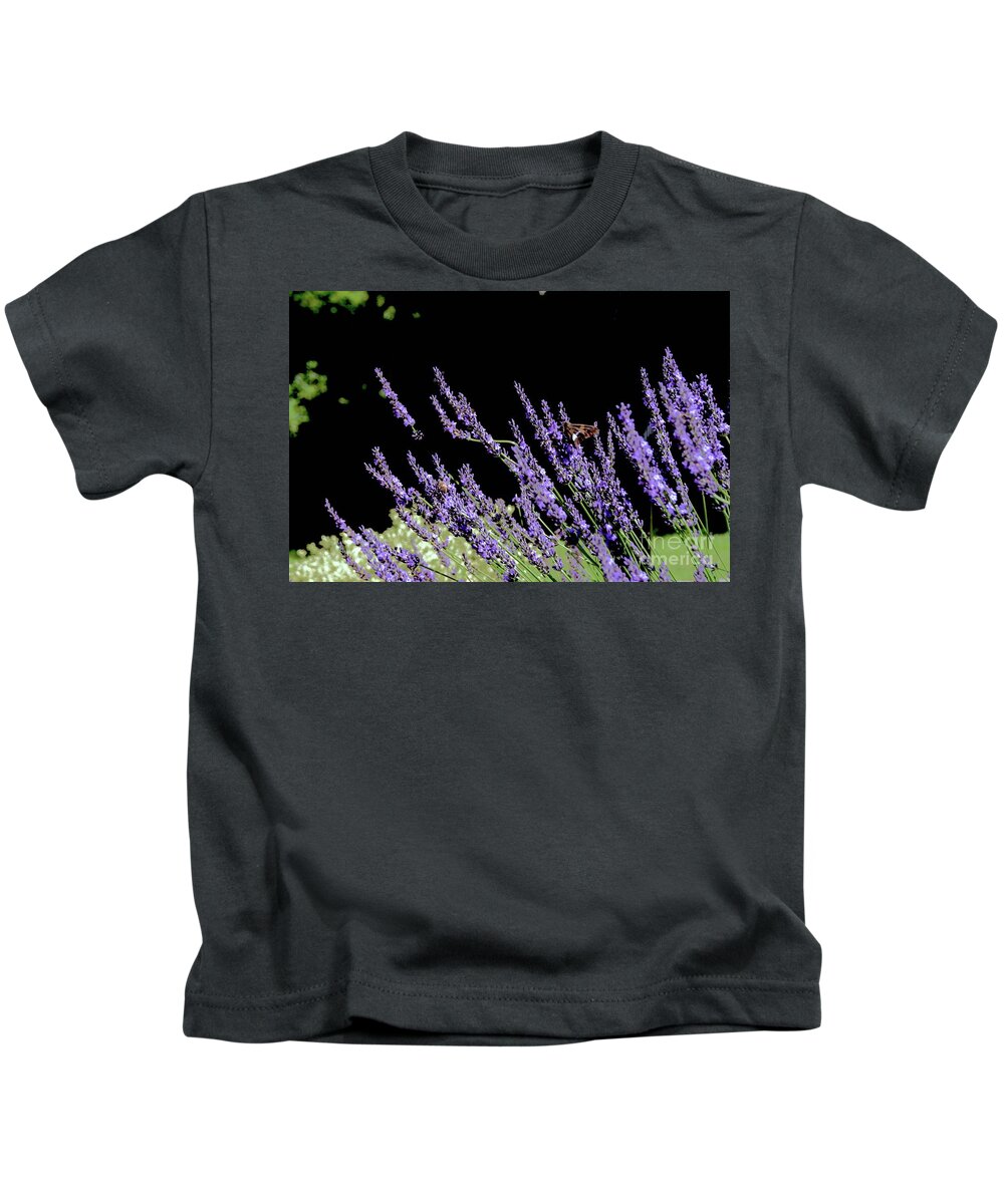 Lavander Flowers Kids T-Shirt featuring the photograph Dramatic Lavander by Margie Avellino