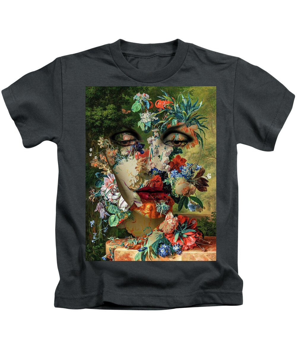 Digitalart Kids T-Shirt featuring the digital art Dreaming of flowers by Gabi Hampe