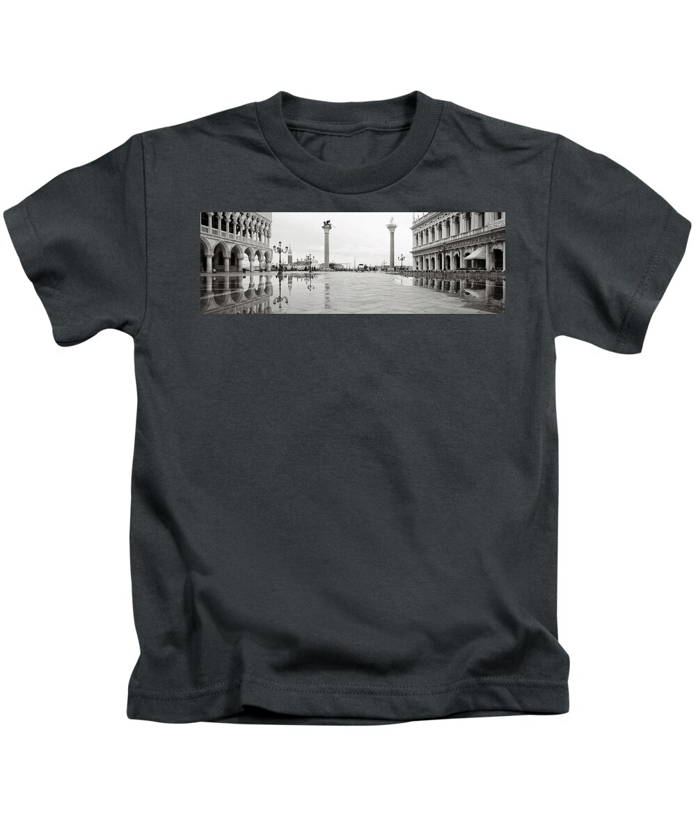 View Kids T-Shirt featuring the photograph Dsc2408 - View of St Mark's Square with high water, Venice by Marco Missiaja