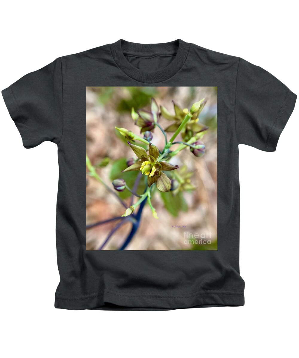 Early Blue Cohosh Kids T-Shirt featuring the photograph Early Blue Cohosh by Kristin Hatt