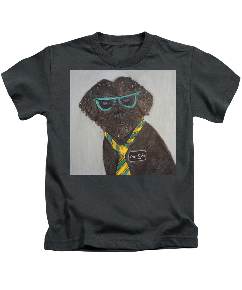Anitalouiseart Kids T-Shirt featuring the painting Elder Koda by Anita Hummel