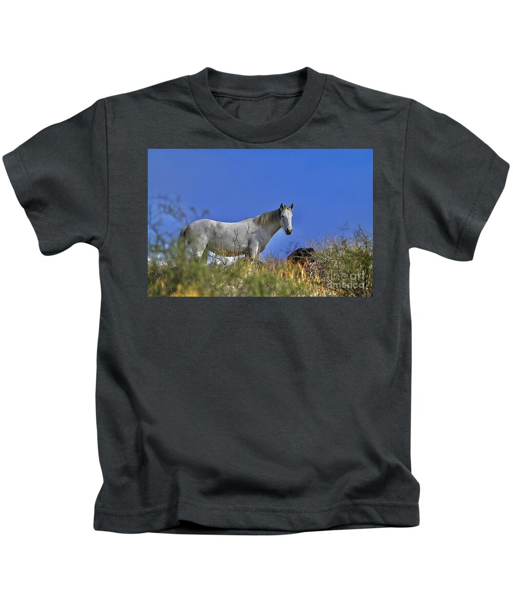 Salt River Wild Horse Kids T-Shirt featuring the digital art Elegance by Tammy Keyes