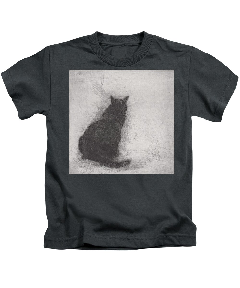 Cat Kids T-Shirt featuring the drawing Ellen Peabody Endicott - etching by David Ladmore