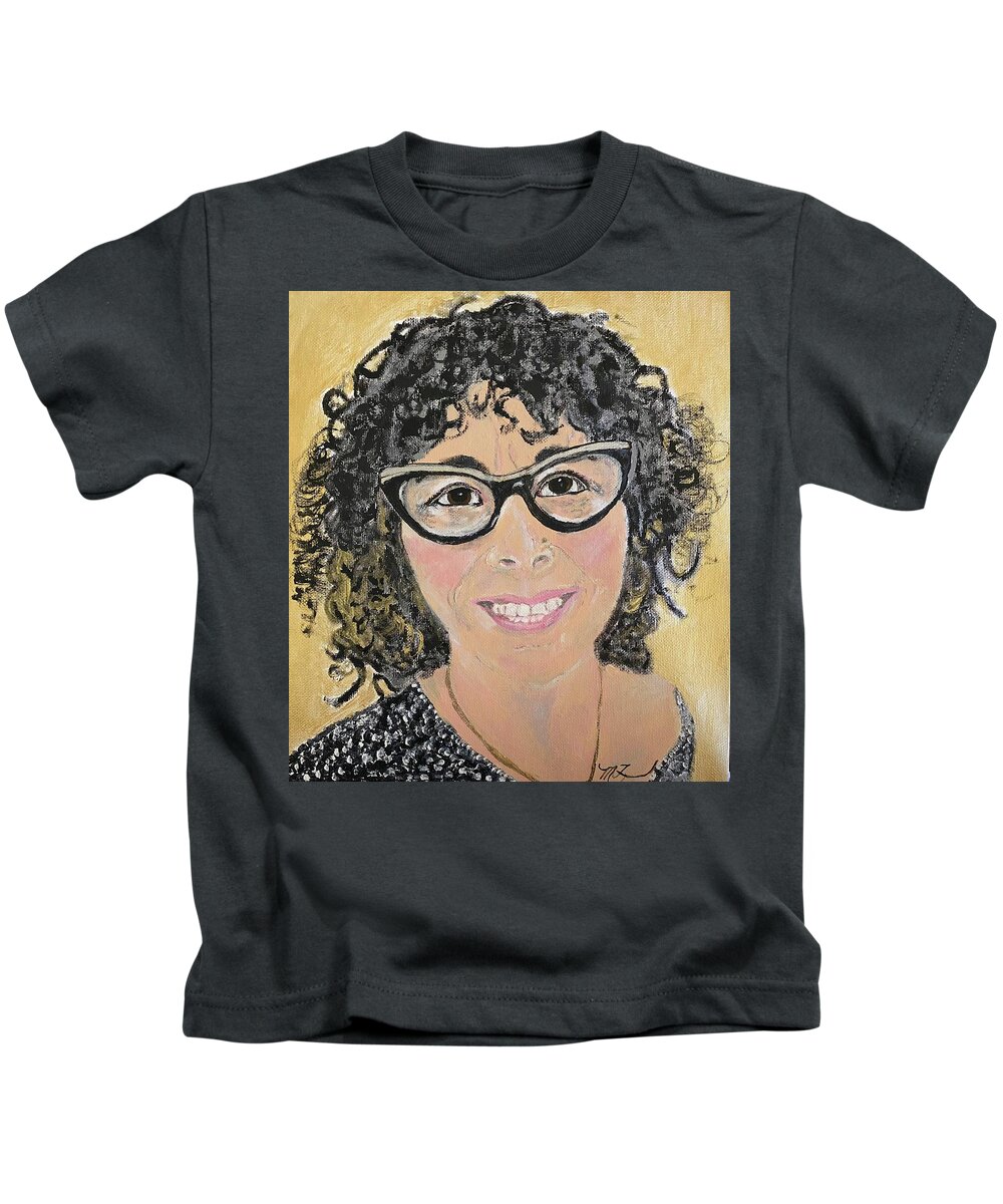 Woman Kids T-Shirt featuring the painting Elly Belle by Melody Fowler