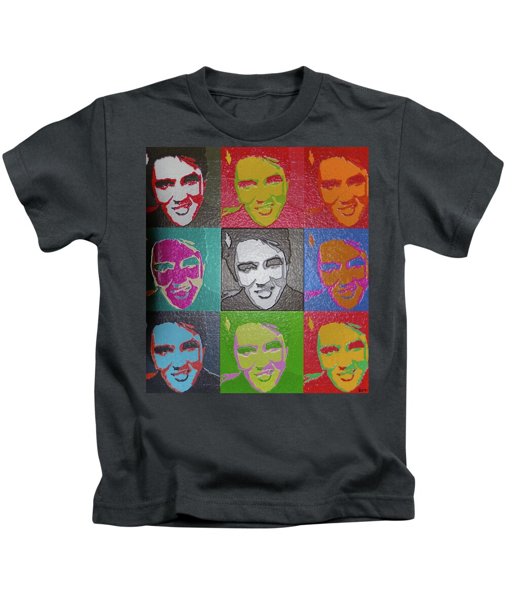 Elvis Kids T-Shirt featuring the painting Elvis in plastic by Robert Margetts