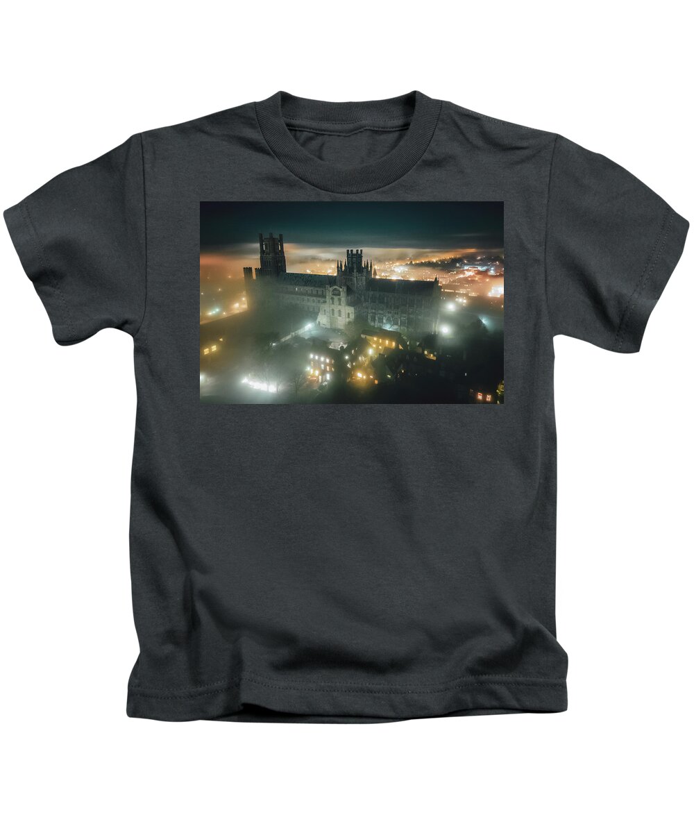 Fog Kids T-Shirt featuring the photograph Ely Cathedral in the Fog by James Billings
