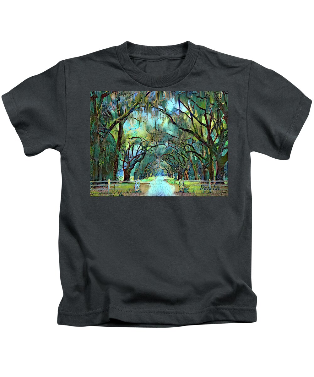 Trees Kids T-Shirt featuring the digital art Entering the Enchanted Forest by Dave Lee