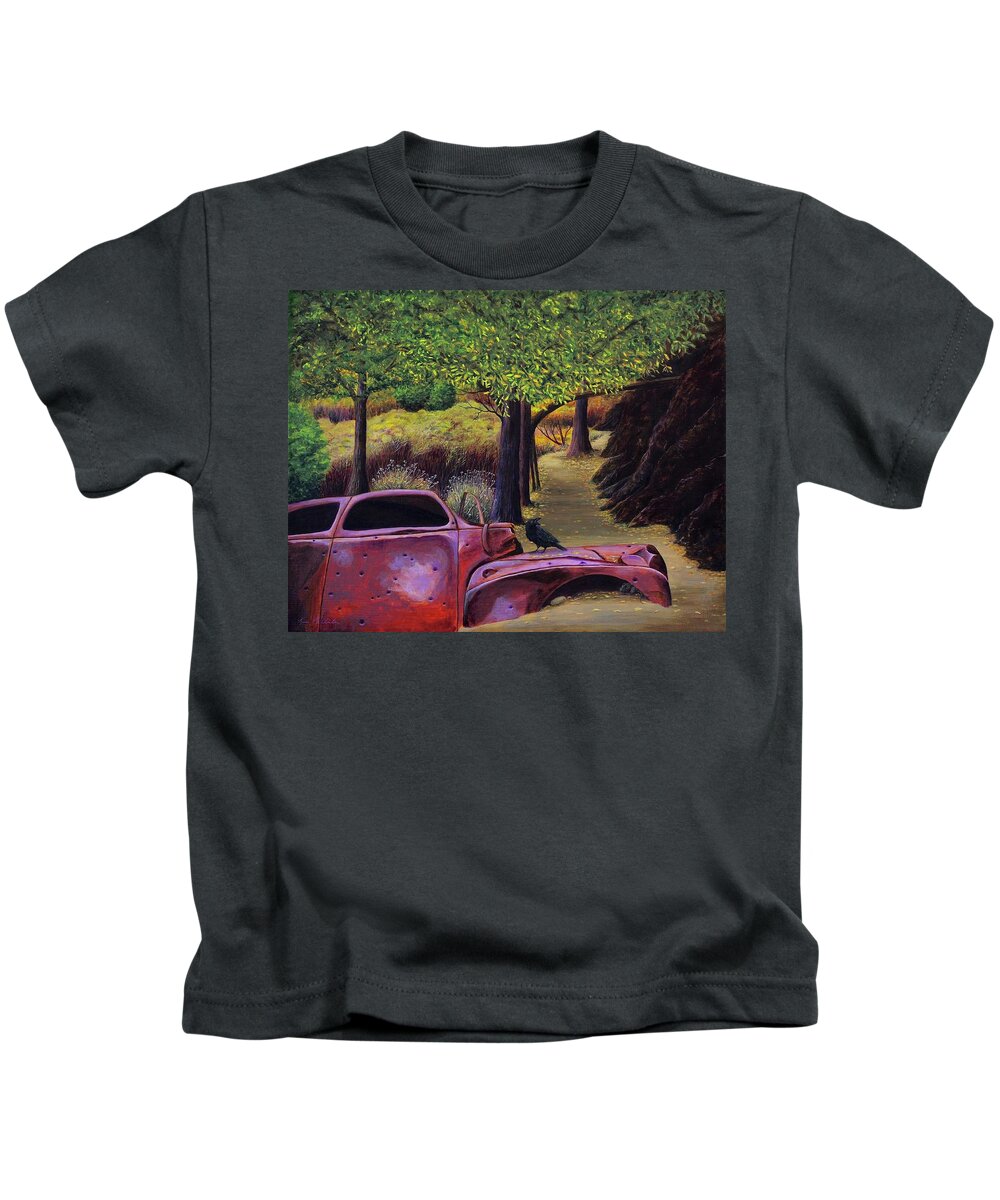 Kim Mcclinton Kids T-Shirt featuring the painting End of the Road by Kim McClinton