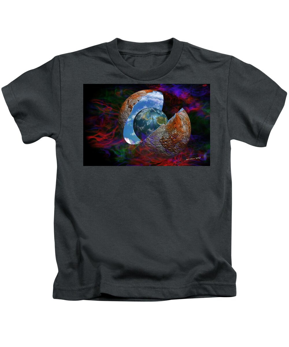 Digital Surreal Surrealism Kids T-Shirt featuring the digital art Escape from Reality by Bob Shimer