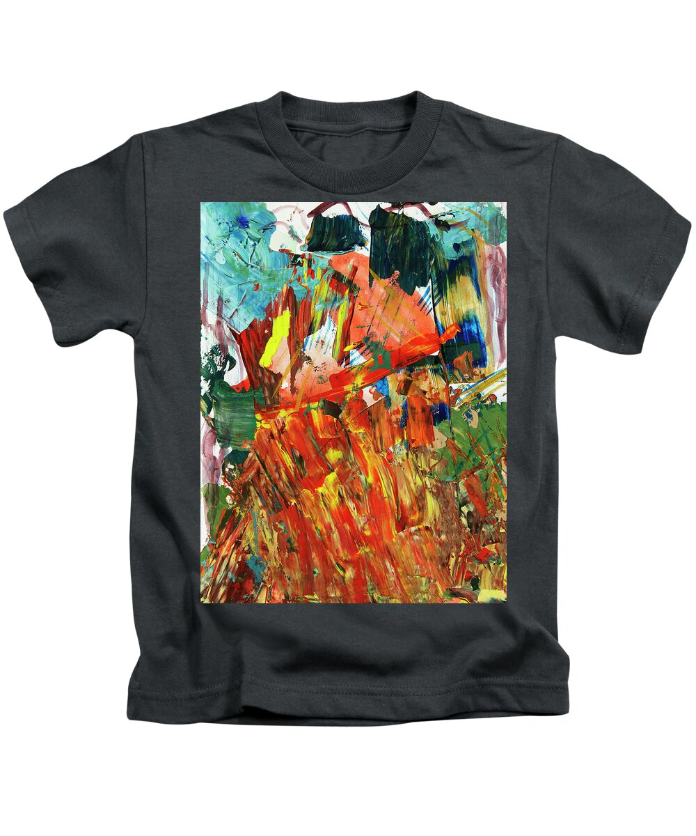  Empowered Kids T-Shirt featuring the painting Fire on the Mountain by Tessa Evette