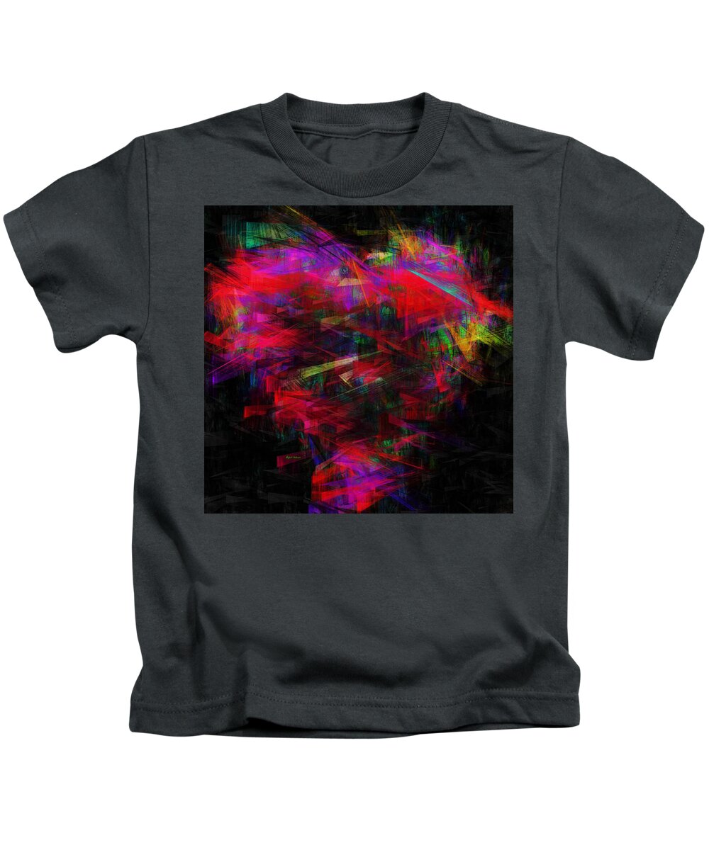 Abstract Kids T-Shirt featuring the mixed media Every Time I See You by Rafael Salazar