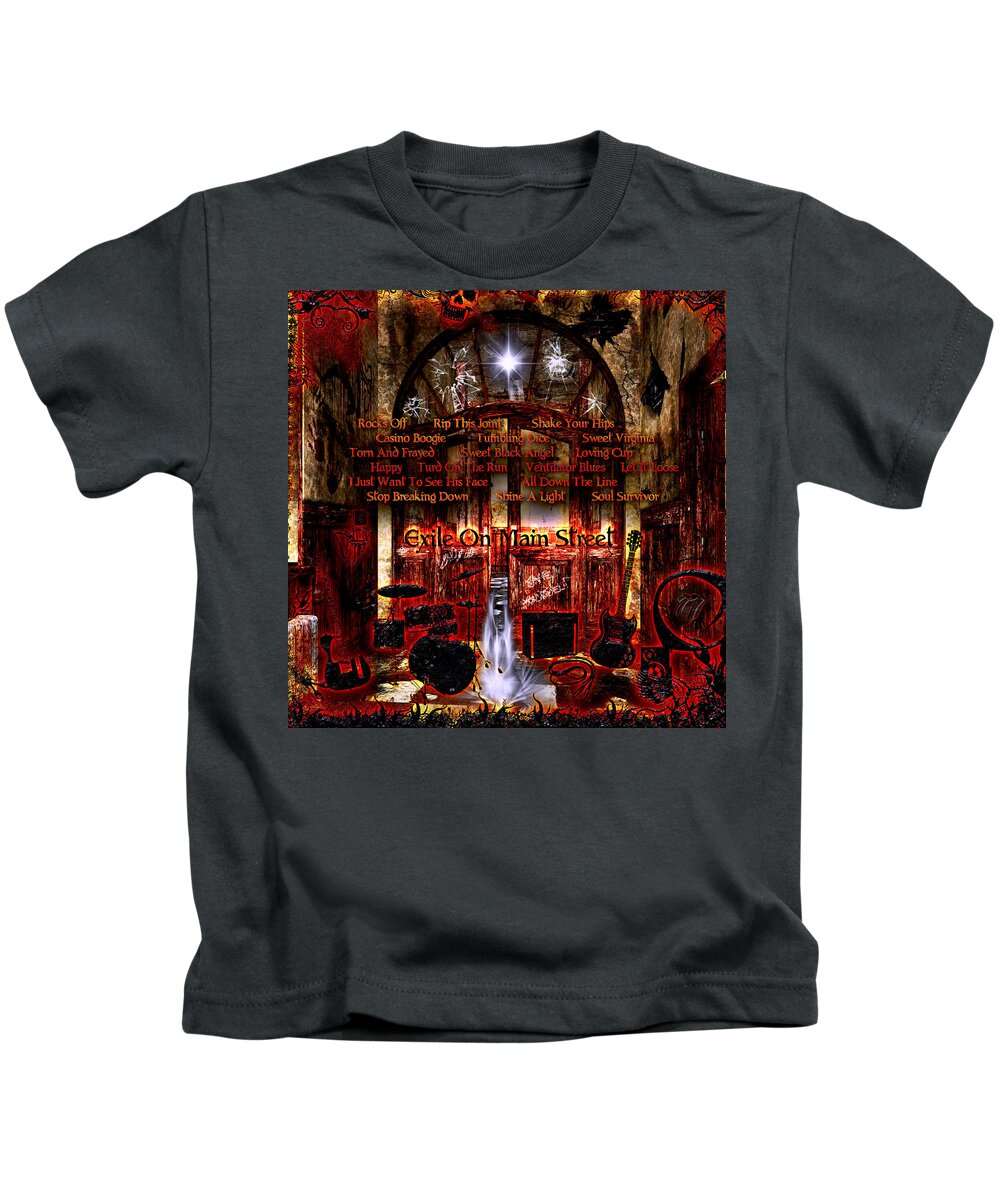 Exile On Main Street Kids T-Shirt featuring the digital art Exile On Main Street by Michael Damiani