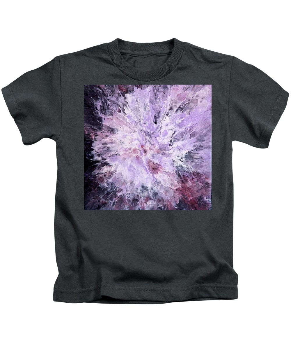 Abstract Kids T-Shirt featuring the painting Carnation by Pour Your heART Out Artworks