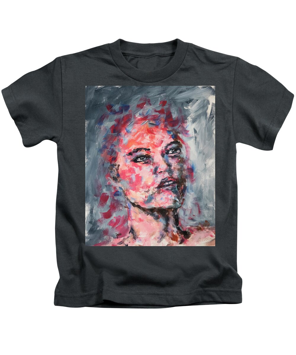 Portrait Kids T-Shirt featuring the painting Faded Beauty by Mark Ross