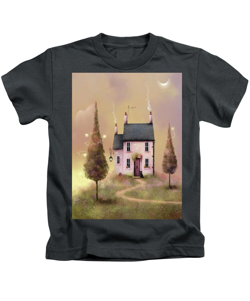 Fairy Kids T-Shirt featuring the painting Fairy Two Trees by Joe Gilronan