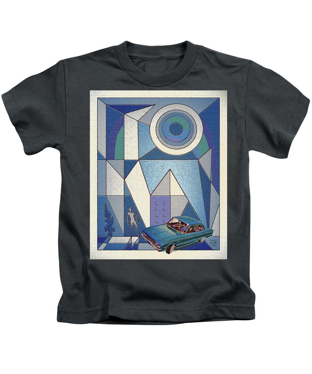 Falconer Kids T-Shirt featuring the digital art Falconer / Blue Falcon by David Squibb