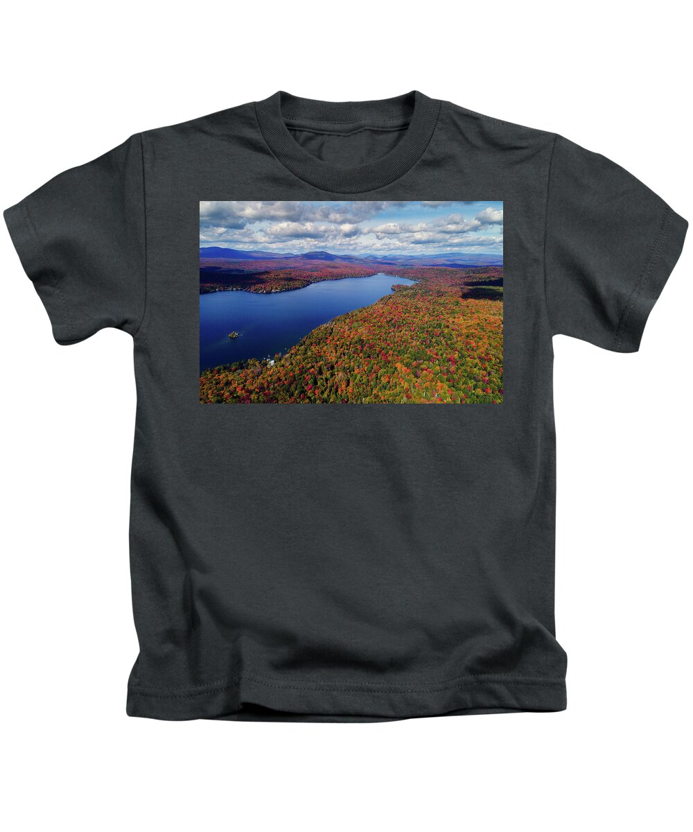 Maidstone Lake Kids T-Shirt featuring the photograph Fall at Maidstone Lake, Vermont by John Rowe
