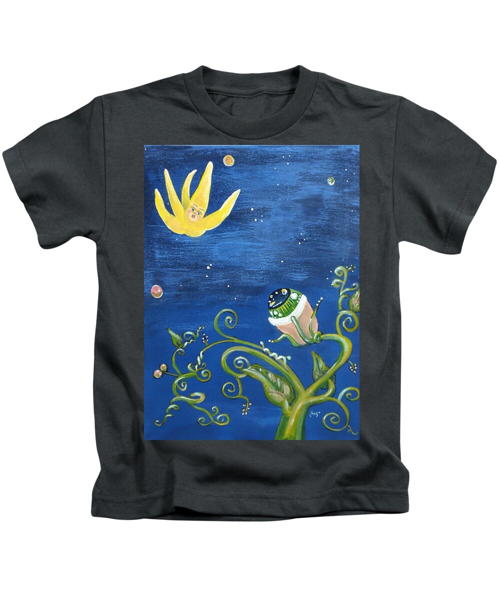 Surreal Kids T-Shirt featuring the painting Falling Star and Venus Eyesnap by Vicki Noble