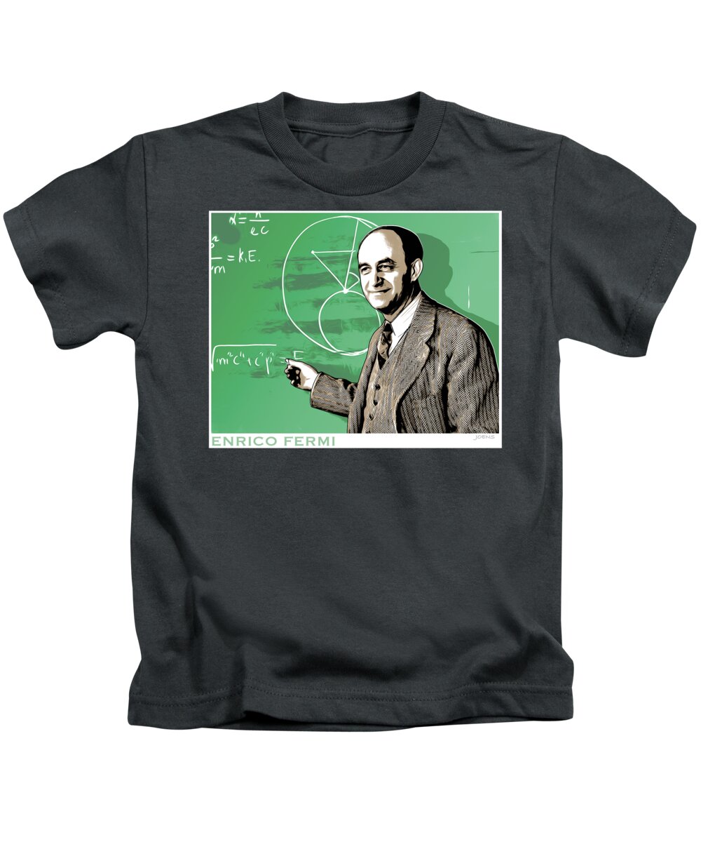 Enrico Fermi Kids T-Shirt featuring the digital art Fermi Science by Greg Joens