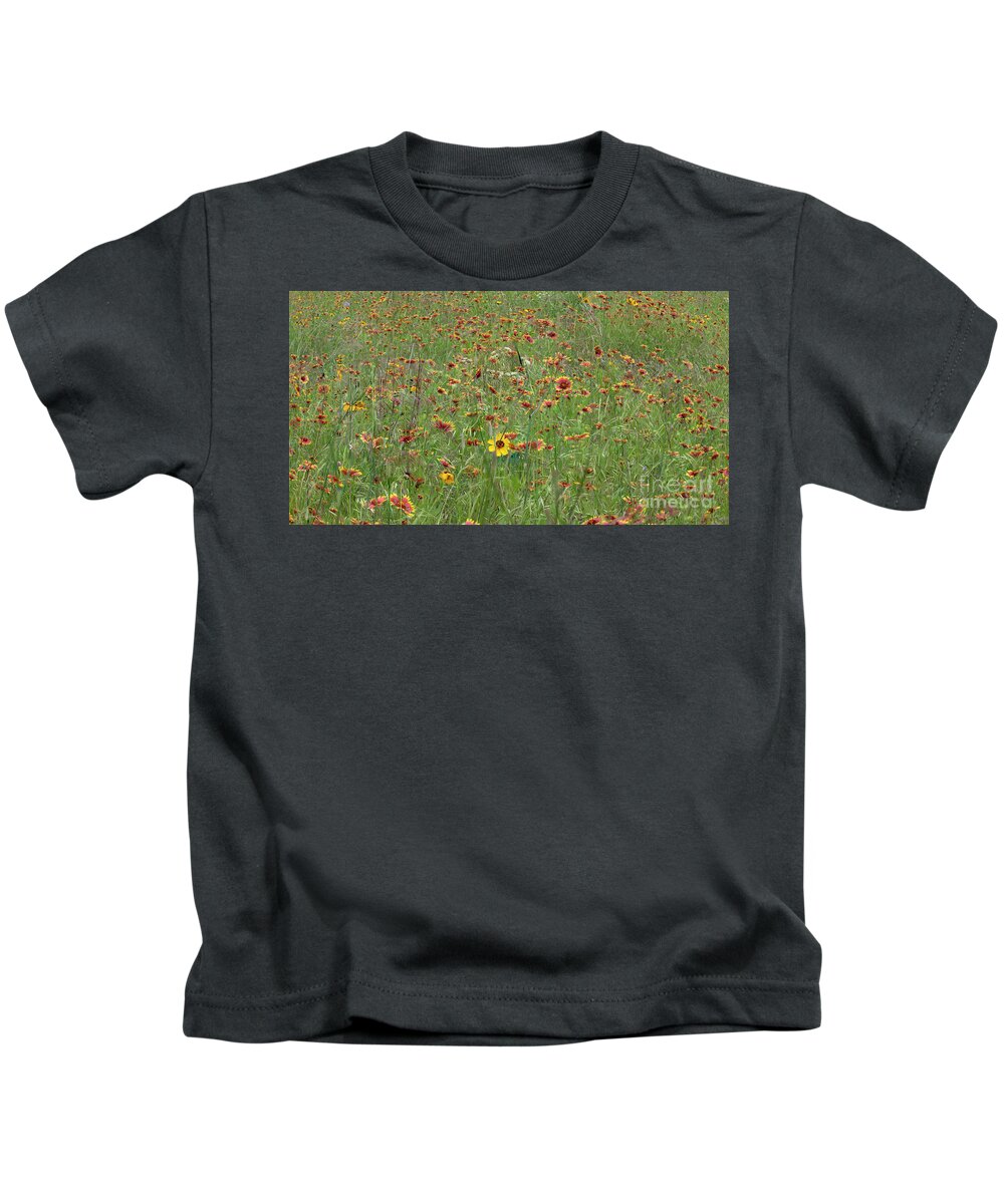 Flowers Kids T-Shirt featuring the photograph Field of Spring Wildflowers by Patrick Nowotny