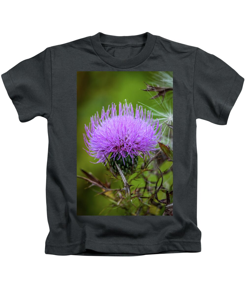 Field Kids T-Shirt featuring the photograph Field Thistle by Susie Weaver