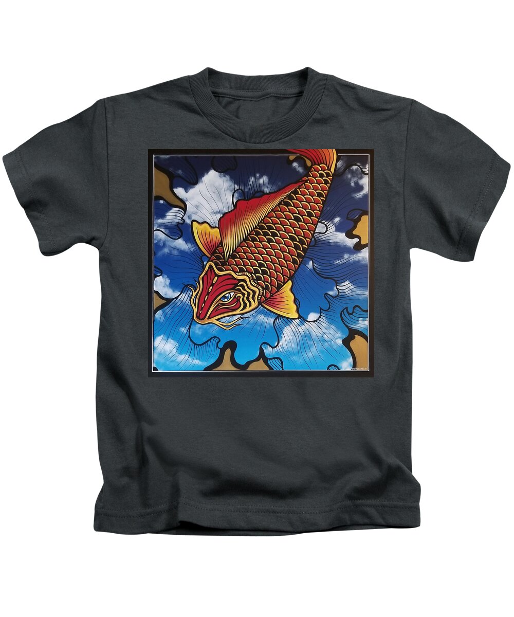  Kids T-Shirt featuring the painting Flight of Fancy by Bryon Stewart