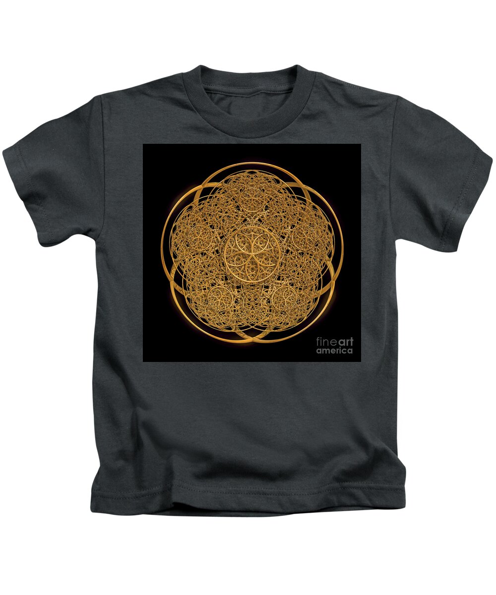 Flower Of Life Kids T-Shirt featuring the digital art Flower of Life by Olga Hamilton
