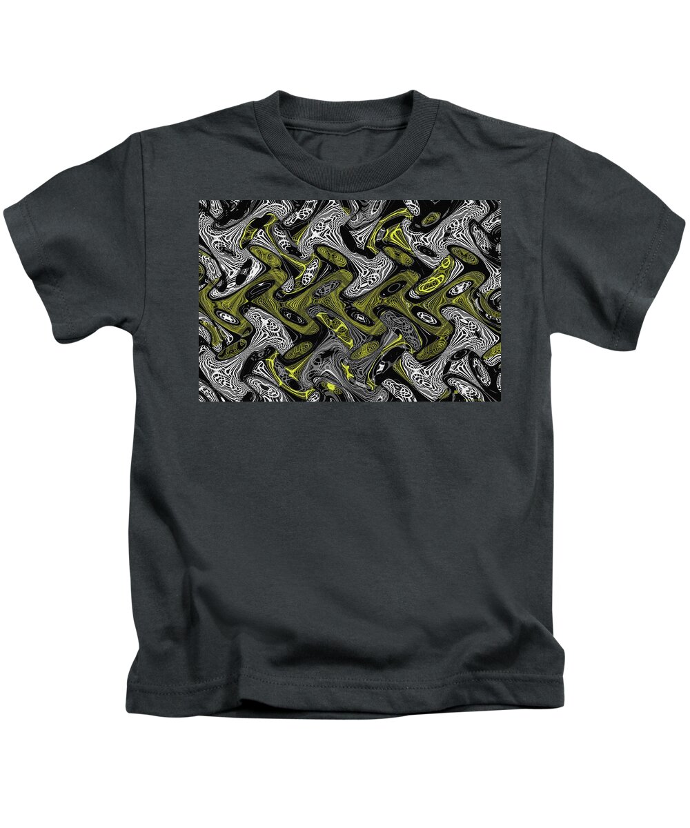 Foggy Forest Abstract Kids T-Shirt featuring the digital art Foggy Forest Abstract 6561 by Tom Janca