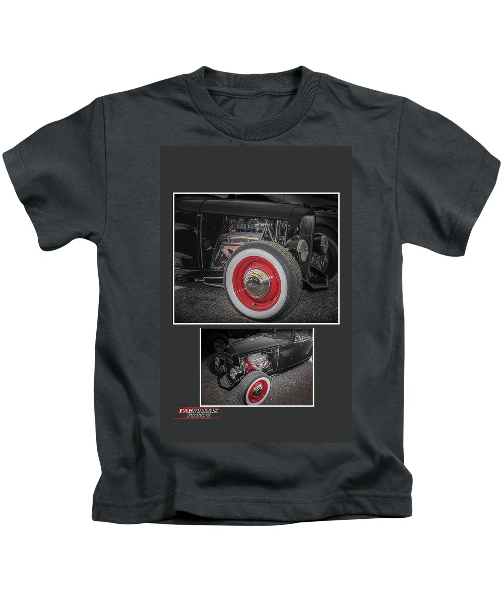 Ford Kids T-Shirt featuring the photograph Ford Roadster collage by Darrell Foster