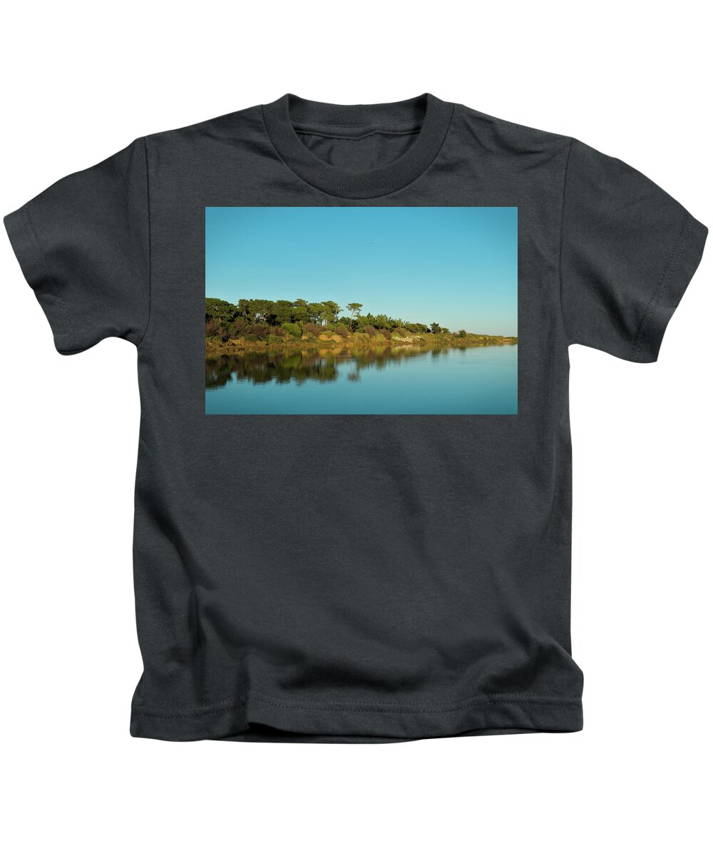 Lake Kids T-Shirt featuring the photograph Forests Mirror by Angelo DeVal
