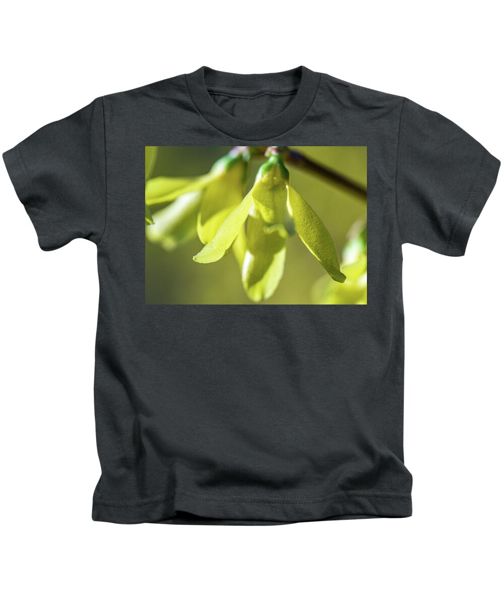 Flower Kids T-Shirt featuring the photograph Forsythia Close Up by Amelia Pearn