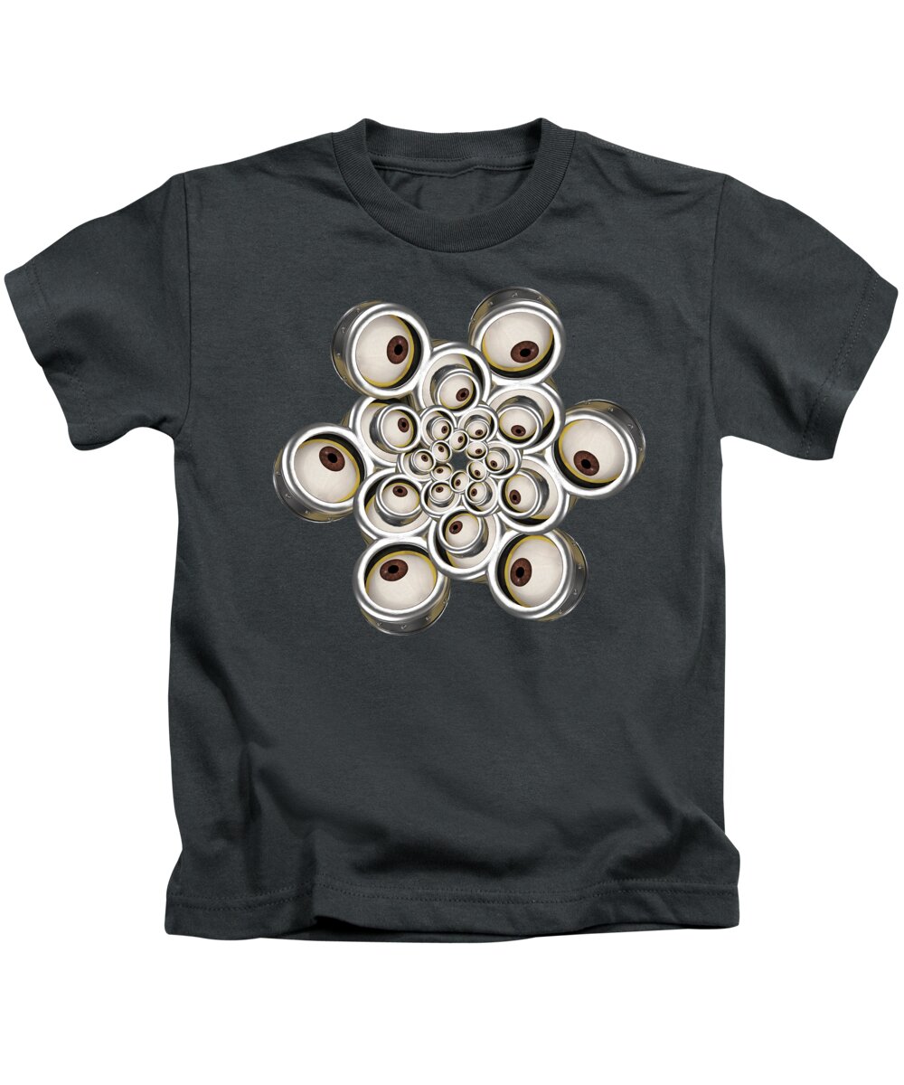 Fractalize Kids T-Shirt featuring the digital art Fractal Eye See You by John Haldane