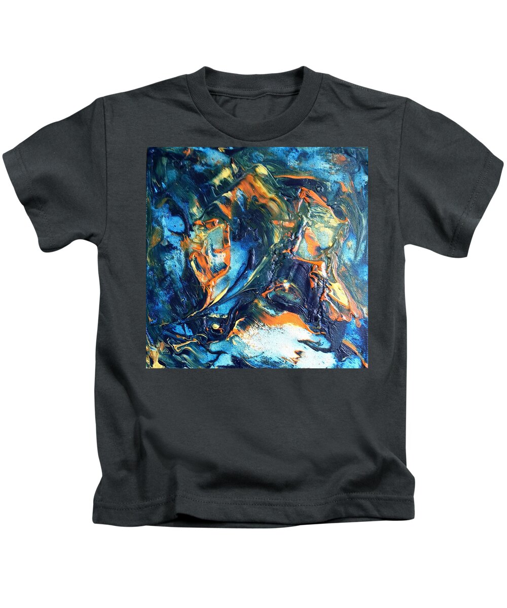 Abstract Kids T-Shirt featuring the painting Free Play #8 by Dick Richards