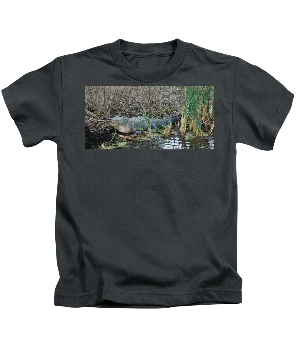 Alligator Kids T-Shirt featuring the photograph Gator in South Carolina by Jennifer Forsyth
